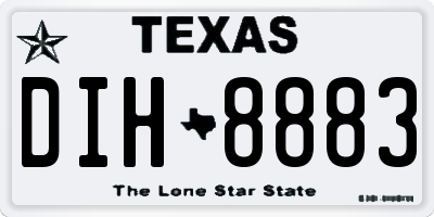 TX license plate DIH8883
