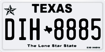 TX license plate DIH8885
