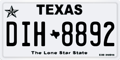 TX license plate DIH8892