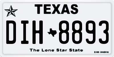 TX license plate DIH8893