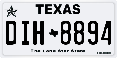 TX license plate DIH8894
