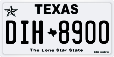 TX license plate DIH8900