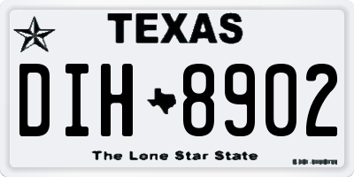TX license plate DIH8902
