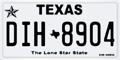 TX license plate DIH8904
