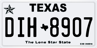TX license plate DIH8907
