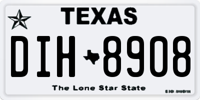 TX license plate DIH8908