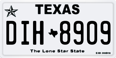TX license plate DIH8909
