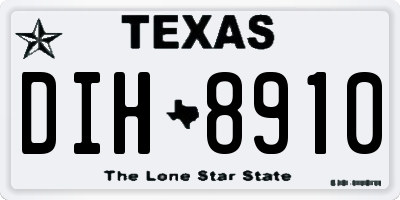 TX license plate DIH8910