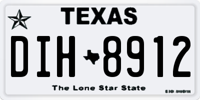 TX license plate DIH8912