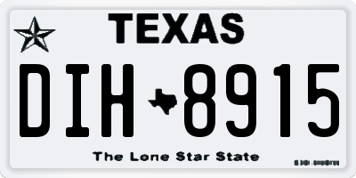 TX license plate DIH8915