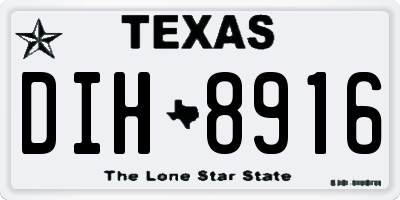 TX license plate DIH8916