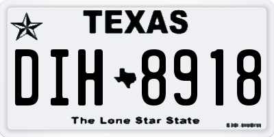 TX license plate DIH8918