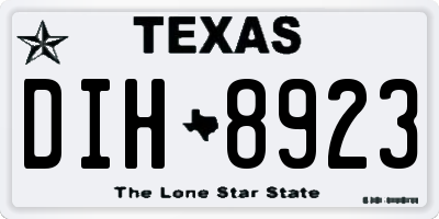 TX license plate DIH8923