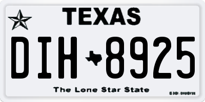 TX license plate DIH8925