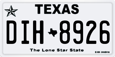 TX license plate DIH8926