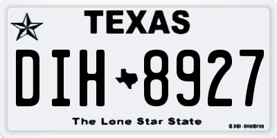 TX license plate DIH8927