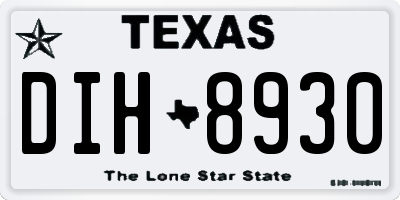 TX license plate DIH8930