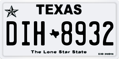 TX license plate DIH8932