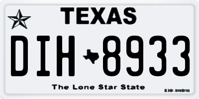 TX license plate DIH8933