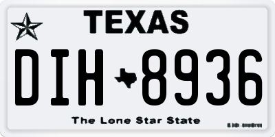 TX license plate DIH8936