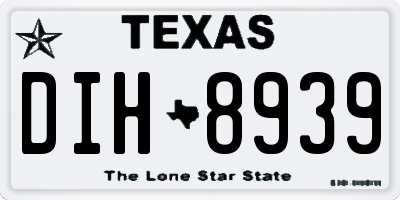 TX license plate DIH8939