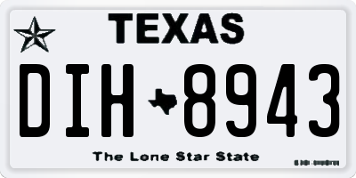 TX license plate DIH8943