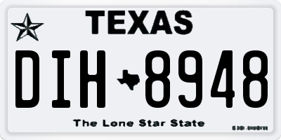 TX license plate DIH8948