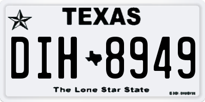 TX license plate DIH8949
