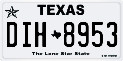 TX license plate DIH8953