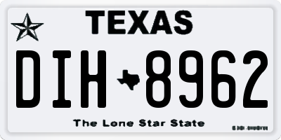 TX license plate DIH8962
