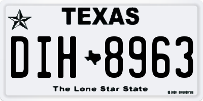 TX license plate DIH8963