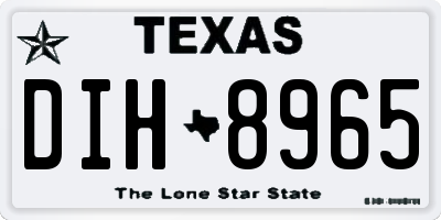TX license plate DIH8965
