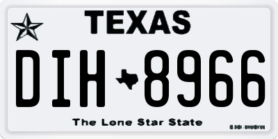 TX license plate DIH8966
