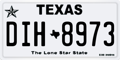 TX license plate DIH8973
