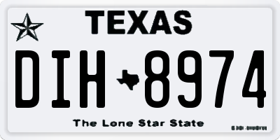 TX license plate DIH8974