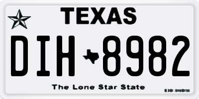 TX license plate DIH8982