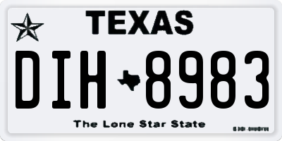 TX license plate DIH8983