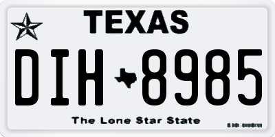 TX license plate DIH8985