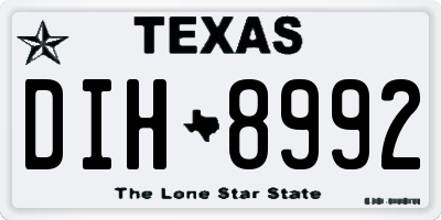 TX license plate DIH8992