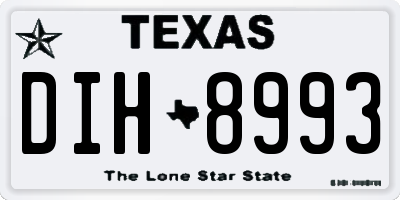 TX license plate DIH8993