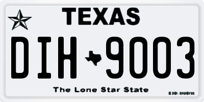 TX license plate DIH9003