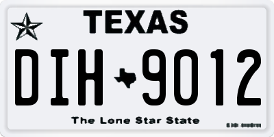 TX license plate DIH9012