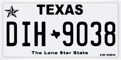 TX license plate DIH9038
