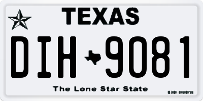 TX license plate DIH9081