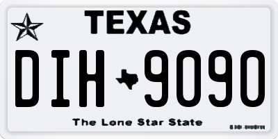 TX license plate DIH9090