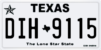 TX license plate DIH9115