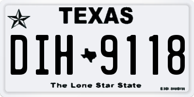 TX license plate DIH9118
