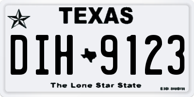 TX license plate DIH9123