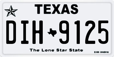 TX license plate DIH9125