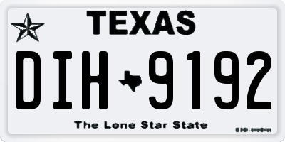 TX license plate DIH9192